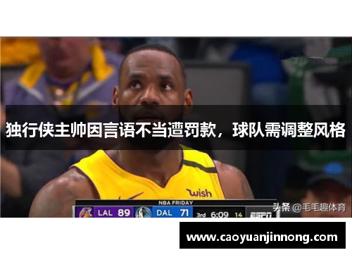 独行侠主帅因言语不当遭罚款，球队需调整风格